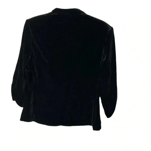 Y2K  ELIZA J. Black velvet,ruched 3/4 sleeves 
blazer ,faux front pockets - Picture 7 of 16